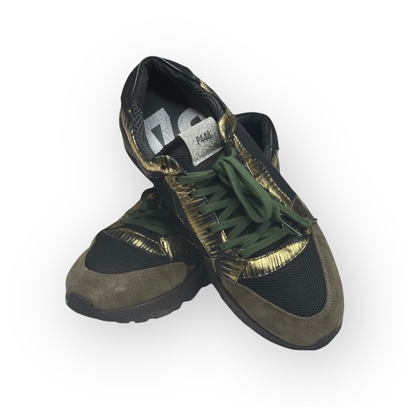 new P448 𖤐 Limited Edition Alex Charm Metallic Leather Sneakers 𖤐 Army 𖤐 40 - Picture 15 of 16